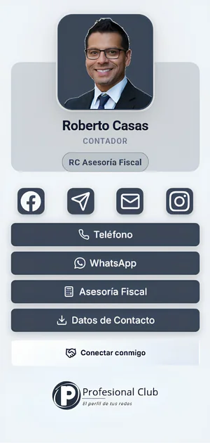 Ejemplo de tarjeta digital con QR de un contador