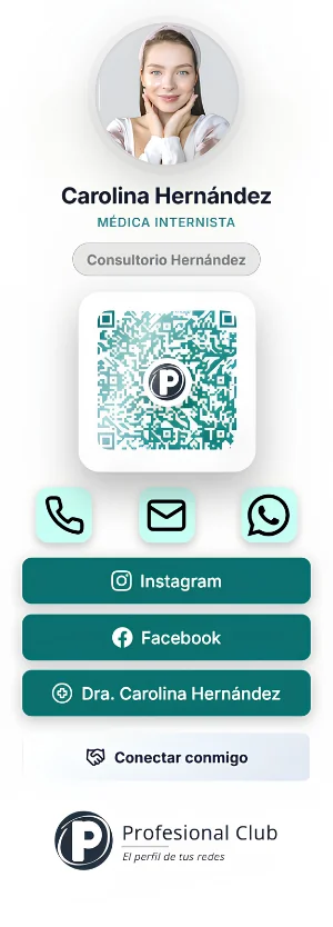 Tarjeta QR médica en Profesional Club